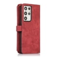 thumbnail image 4 of Wallet Case for Samsung Galaxy S21 Ultra with Zipper Pouch,Magnetic PU Leather Flip Folio Stand Card Slot with Hand Strap and Cross Body Strap Case Cover for Galaxy S21 Ultra, Red, 4 of 10