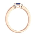 thumbnail image 2 of 0.15 Carat Baguette Shape Blue Sapphire and Round White Diamond Wedding Band Ring in 10K Rose Gold (Ring Size 7), 2 of 4
