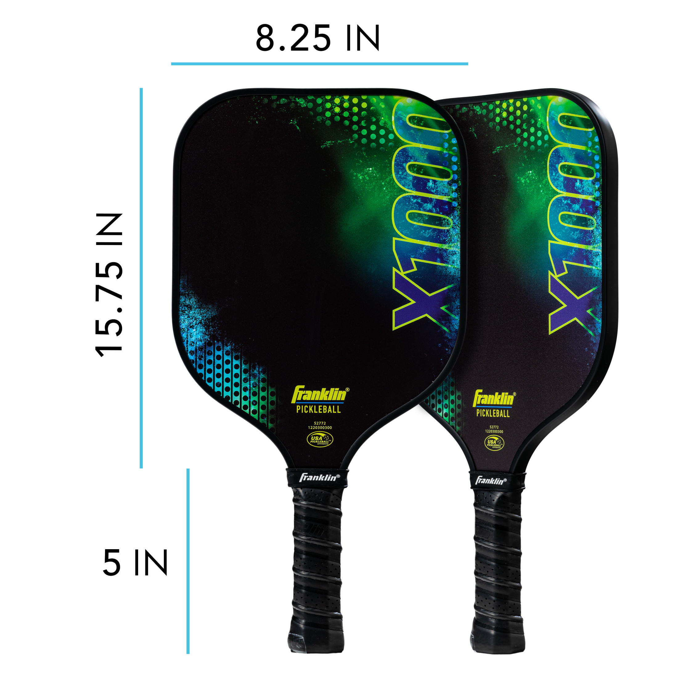 Franklin Sports Pickleball Paddle - X-1000 Polypropylene Core Pickleball Racket - Official USA Pickleball (USAPA) Approved Pickleball Paddle - Lightweight Pro Racket - Green - 8mm Thick Core