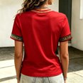 thumbnail image 4 of Mexico 2026 Soccer Cup Fan Jersey for Women, V-Neck Short Sleeve T-Shirt with Gold Totem & "MÉXICO" Print, Breathable Casual Sports Tee Pullover Top, 1 PC Red XXL, 4 of 4