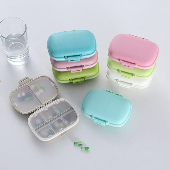 Jiaroswwei Pill Organizer Box BPA Free Multi-compartments Food Grade Good Seal Effect Large Capacity Dustproof 8 Grids Tablets Pills Storage Box Organizer Case for Elderly