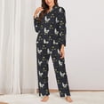 thumbnail image 2 of KLL Cartoon Rooster Print Women's Long Sleeve Pajamas with Pants Sleepwear Loungewear 2 Set-Medium, 2 of 7