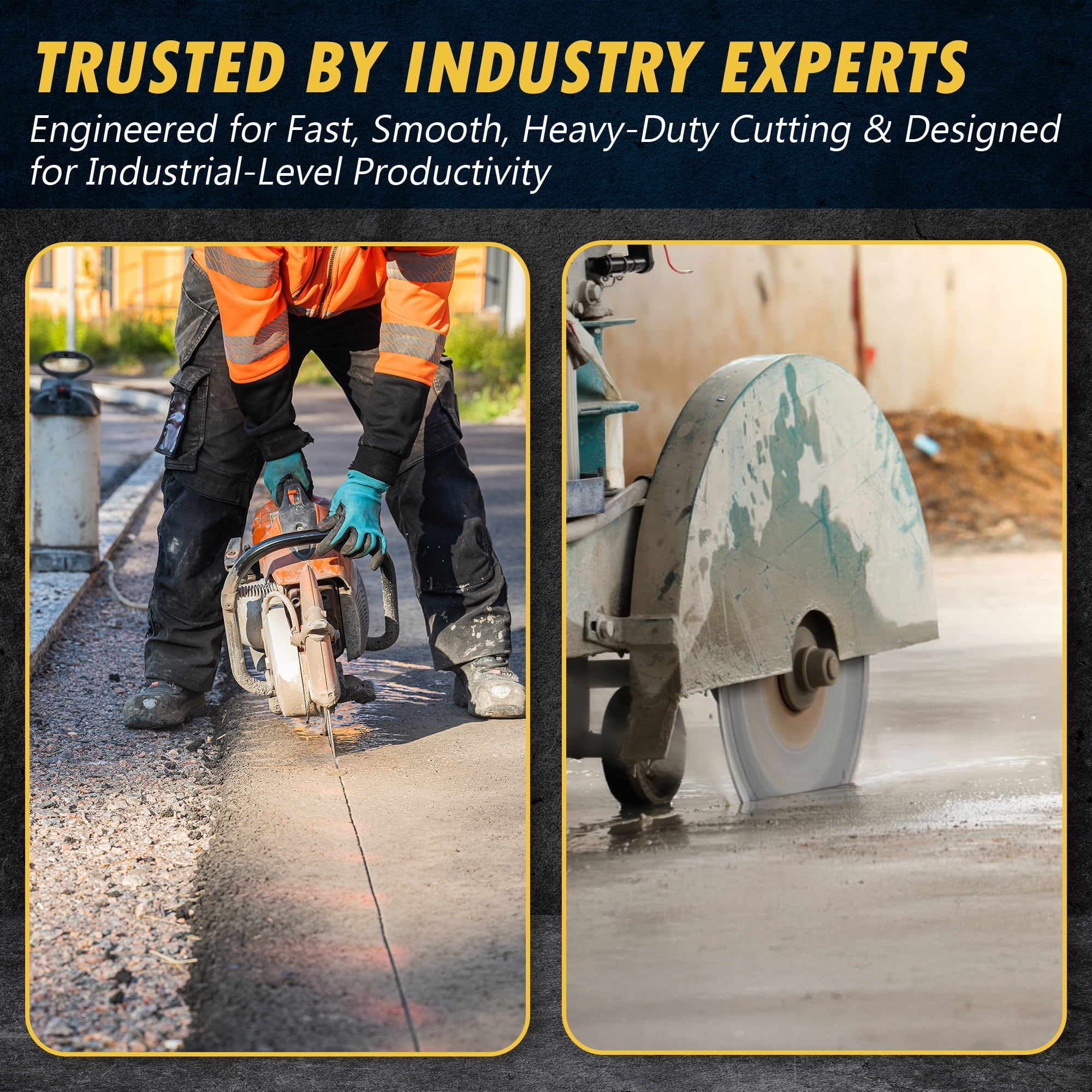 EDiamondTools 14" All Purpose Diamond Saw Blades for Reinforced Concrete, Asphalt, Granite