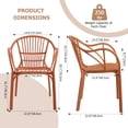 thumbnail image 5 of Avaloomia Home Outdoor Dining Chairs Set of 4, All Weather Stackable Plastic Patio Chairs with Armrest & Anti-Slip for Garden Porch Deck Kitchen No Assembly, Coral Red ﻿, 5 of 7