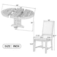 thumbnail image 2 of Harper & Bright Designs Farmhouse Kitchen Dining Table Set for 4, Wood Extendable Round Dining Table Set and 4 Upholstered Chairs, Retro Functional Dining Set for Kitchen, Natural Wood Wash, 2 of 18