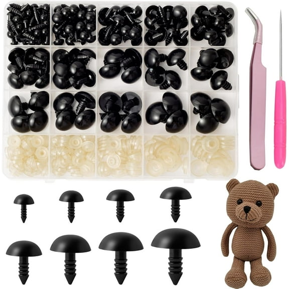 MAOQIAN 294PCS Safety Eyes for Amigurumi, 6-20mm, 8 Sizes Safety Eyes with Washers for Crocheting, DIY Crafts, Stuffed Animals