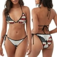 thumbnail image 3 of Lsque American Flag Butterfly Wall Pattern Women Two Piece Swimsuit Sexy Swimwear Halter String Triangle Bikini Sets, 3 of 6