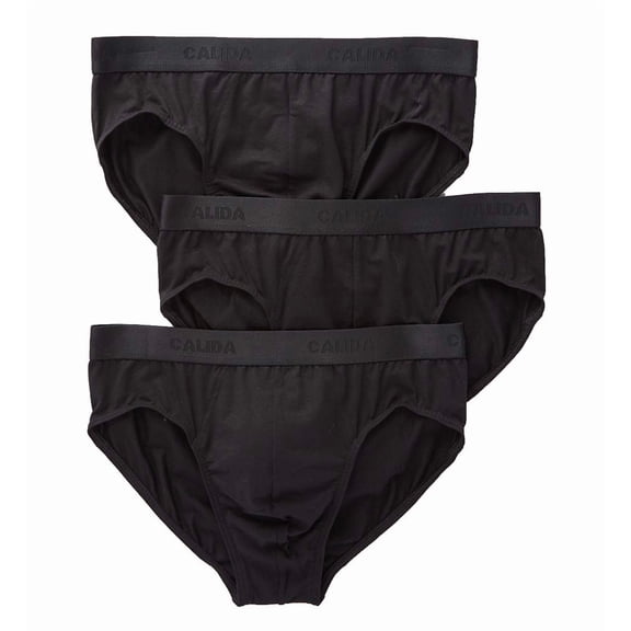 Men's Calida 22441 Natural Benefit Cotton Stretch Briefs - 3 Pack (Black 2XL)