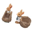 thumbnail image 4 of Balcony Patio Rabbit Flower Pot,2PCS Animal Succulent Planter Resin Succulent Planter Cute Bunny Planter Pots High Capacity, 4 of 8