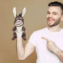 HONITANO 1Set Donkey Hand Puppet Plush Toy Light Brown 11.8x5.1x5.1in Interactive Play Storytelling Children