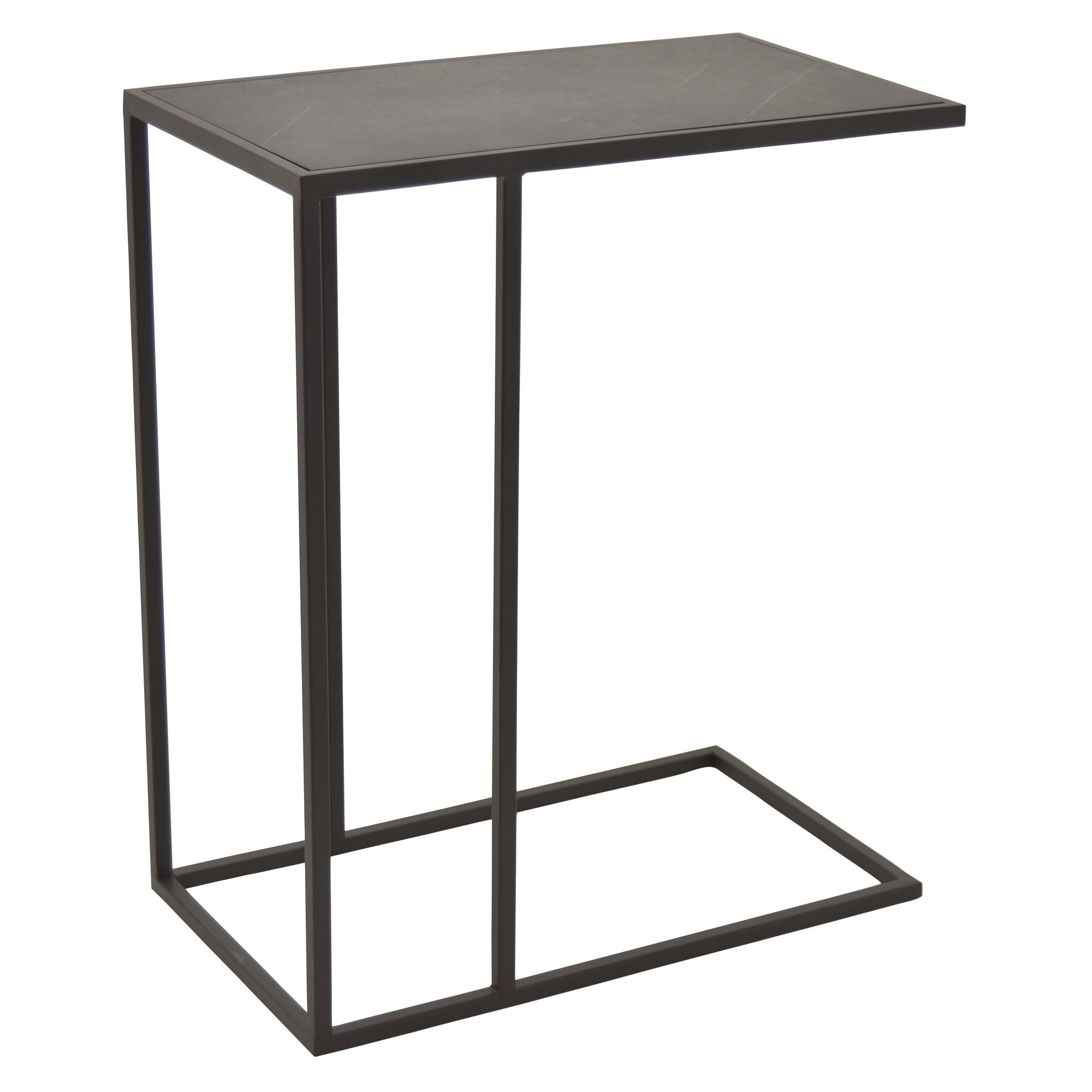 Plutus Brands Metal C Table in Black Metal