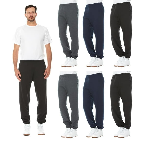 BILLIONHATS 6 Pack of Wholesale Mens Jogger Sweatpants, Homeless Shelter Donation Case, Comfy Bulk Joggers for Men