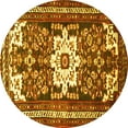 thumbnail image 1 of Ahgly Company Indoor Round Persian Yellow Traditional Area Rugs, 5' Round, 1 of 4