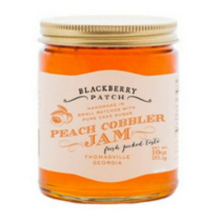 Peach Cobbler Jam – Blackberry Patch 10 oz Jar – Gourmet All Natural, Whole Peach Authentic Flavor, Homemade in Small Batches, Old Fashioned, replace jelly or preserves