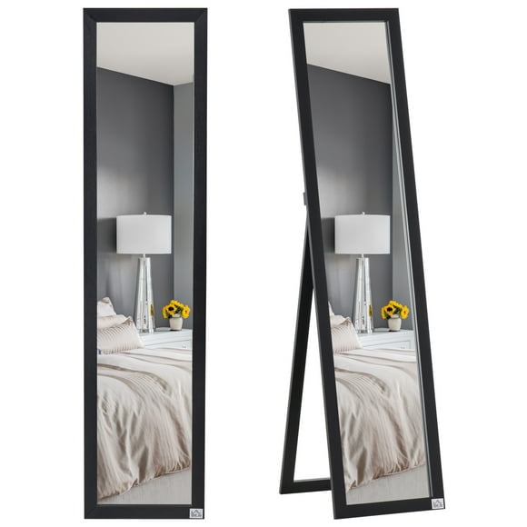 HOMCOM Full Length Mirror, Floor Standing or Wall-Mounted Tall Mirror