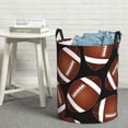 thumbnail image 5 of Picia Brown Football On Black Large Laundry Basket, Waterproof, Freestanding Laundry Hamper, Collapsible Tall Clothes Hamper with Extended Handles-, 5 of 8
