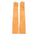 thumbnail image 3 of Fdelink Women'S Long Satin Finger Gloves Elbow Length 1920S Opera Bridal Dance Gloves Arm Sleeve (Orange), 3 of 5