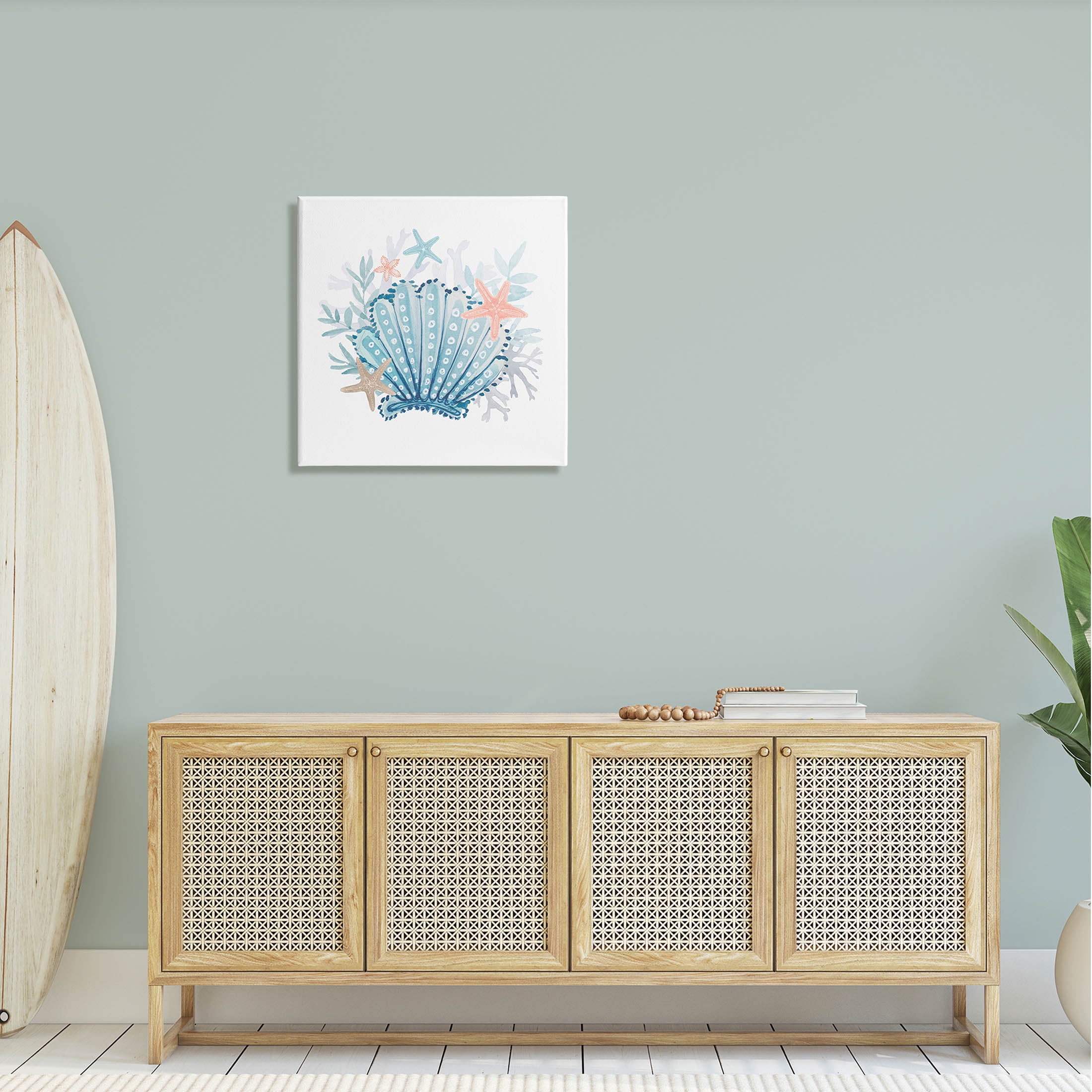 Maritime Clamshell Layered Coral Animals & Insects Graphic Art Gallery Wrapped Canvas Print Wall Art