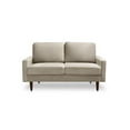thumbnail image 3 of Pemberly Row 58" Upholstered Velvet Loveseat with Square Arms in Ivory, 3 of 17