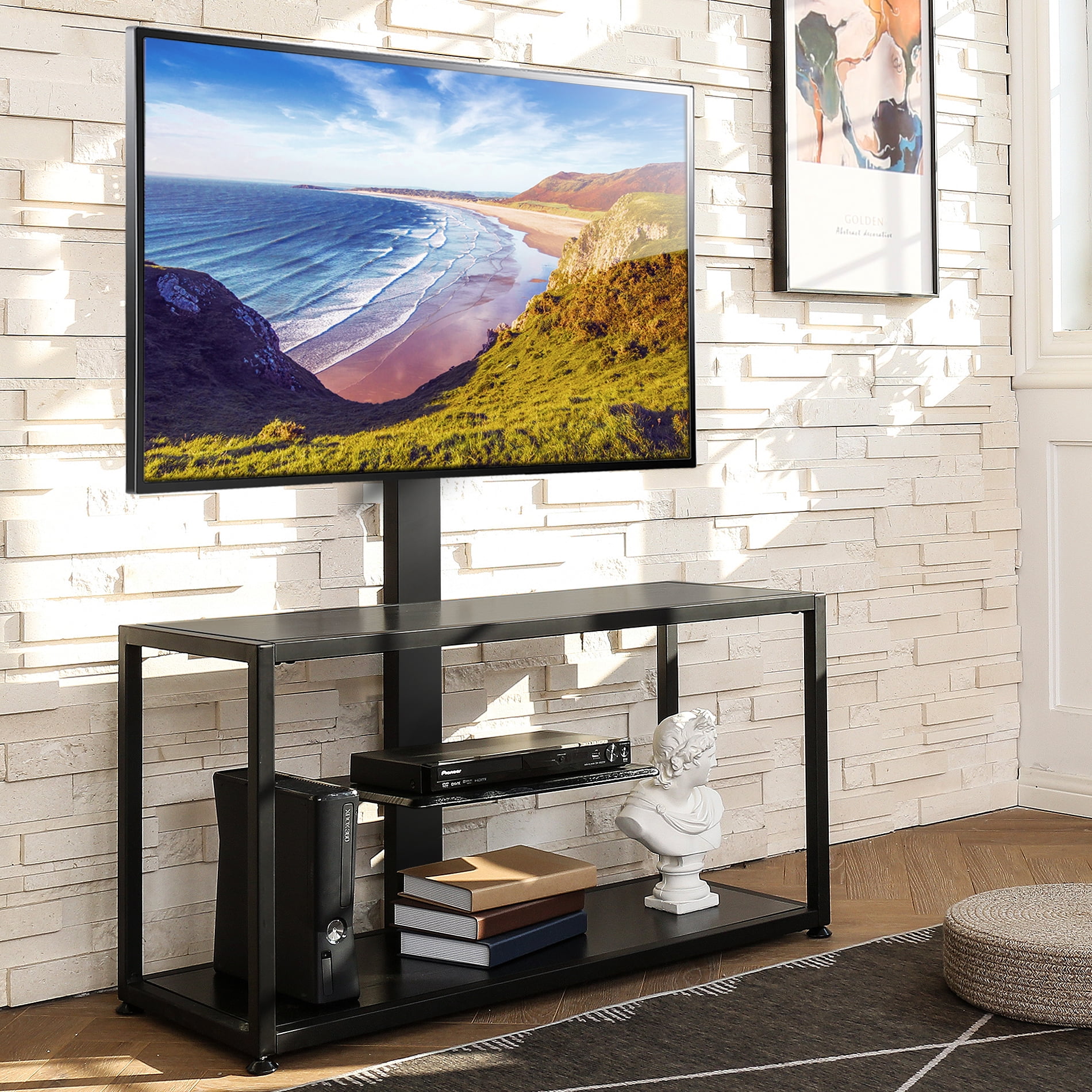 FITUEYES 3in1 TV Stand with Swivel & Tilt Mount Entertainment Stand