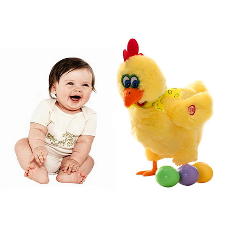 Electric Hen Laying Eggs Toy with Colorful Light Music Interactive Toys for Kids 
