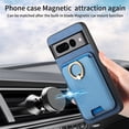 thumbnail image 3 of Allytech Google Pixel 7 Pro Case, Detachable Magnetic Wallet Case with Card Holder & Ring Stand, Support Car Mount, Premium PU Leather Shockproof Durable Protective Slim Case Cover - Blue, 3 of 11