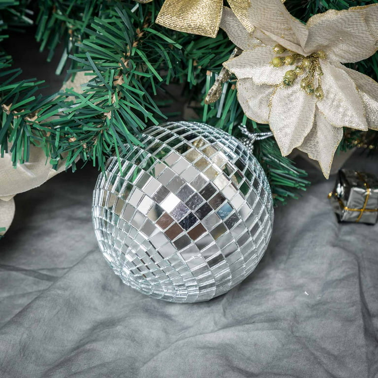 4” Glass Glitter Pearl Ball Ornament - Decorator's Warehouse