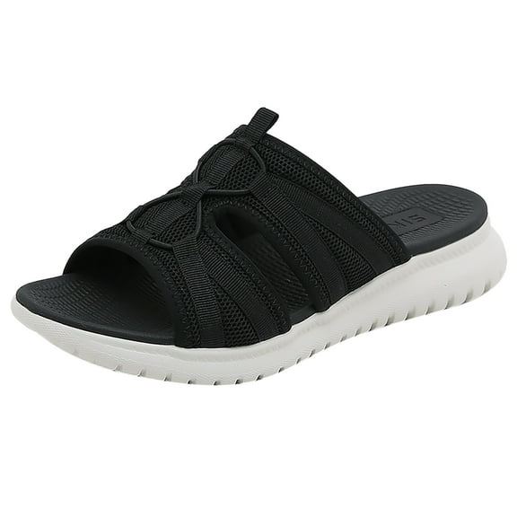 Siilsaa Orthotic Sandals for Women Womens Arch Support Ladies Comfort Lightweight Soft Yoga Mat Sandals Black,6.5
