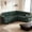 Green, variant on 85" Beige Corduroy Modular 5-seater L-shaped Sectional Sleeper Sofa Bed with Pull Out Bed,USB Ports,Cup Holders,Side Pockets,Armrest Storage