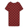 thumbnail image 6 of Spring Summer Dress for Women Ndbuld Women's Summer Oversized Loose Round Neck Short Sleeved Tie Printed Dress Red XXXXL, 6 of 7