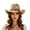 Khaki, variant on Western Cowboy Hat for Men Women Cowgirl Straw Hats Wide Brim Panama Roll Up Sun Protection Foldable Beach Hat for Outdoor Travel