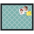 thumbnail image 2 of PinPix 20x16 Custom Cork Bulletin Board Diamond Modern Pattern Aqua White Poster Board Has a Fabric Style Canvas Finish, Framed in Diamond Modern Pattern Aqua White, by ArtToFrames (PinPix-1799), 2 of 5