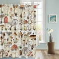 thumbnail image 3 of Fabric Shower Curtain, Retro Mushroom Spring Summer Plant Leaves Shower Curtains with 12 Hooks Waterproof Machine Washable Bath Curtains for Bathroom,72 x 96in, 3 of 6
