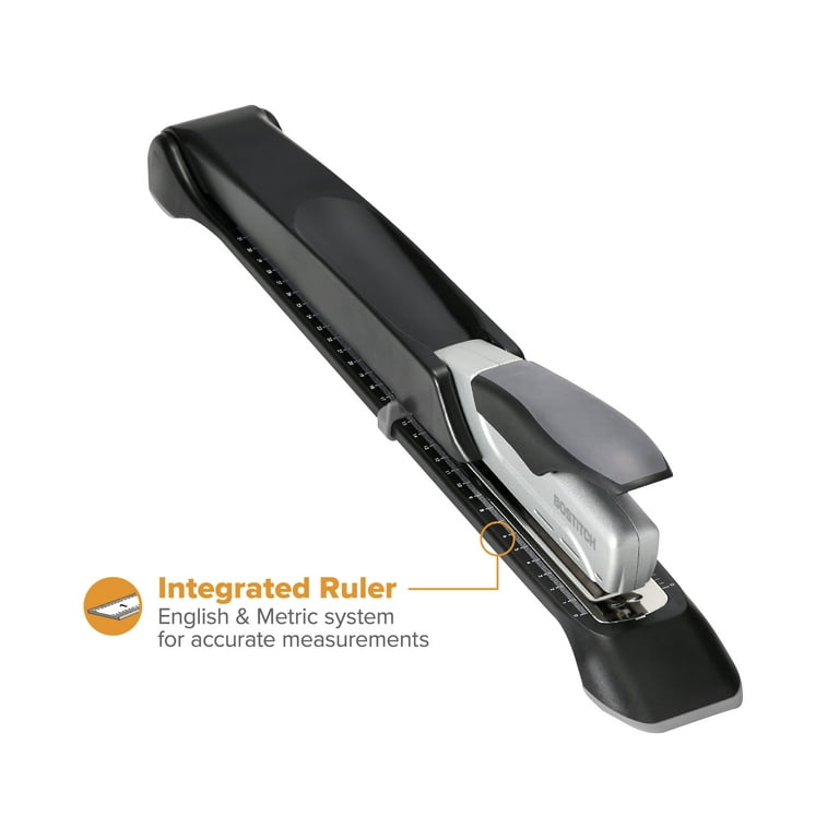 Bostitch Spring-Powered Antimicrobial Heavy Duty Stapler - 60 Sheets  Capacity - 5/16 , 3/8 Staple Size - 1 Each - Black, Gray - Thomas  Business Center Inc