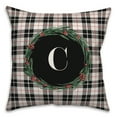 thumbnail image 2 of Creative Products Black Plaid Monogram Wreath - C 18x18 Spun Poly Pillow, 2 of 3