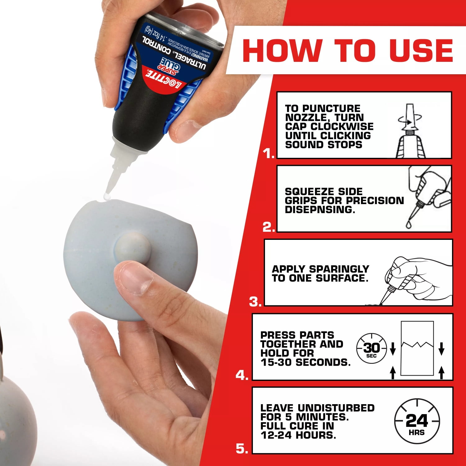 (6 pack) Loctite Super Glue Ultra Gel Control, Pack of 1, Clear 0.14 fl oz Bottle