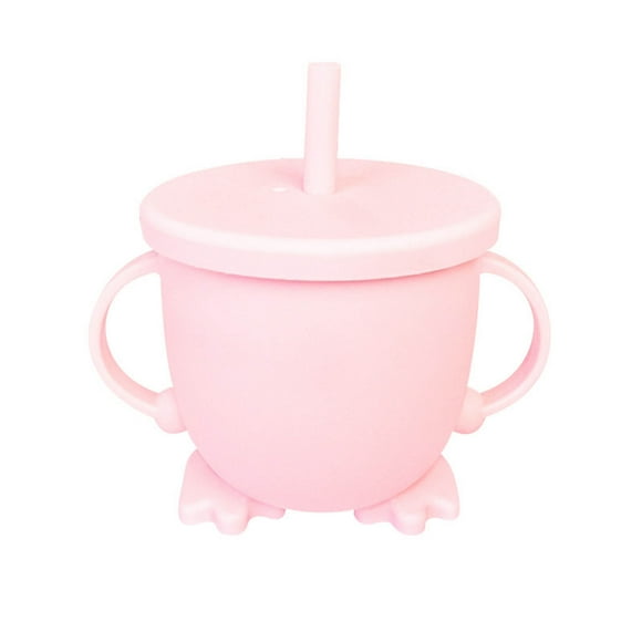 2025 Double Ear Antidrop Silicone Snack Straw Cup for Safe Drinking Portable Sippy Cup with Lid and Straw—Food Grade Leak Proof Daily Use Travel Picnics