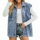thumbnail image 1 of Chaqueta Vaquera Sin Mangas de Gran Tamaño para Mujer, Chaleco con Botones, Top de Verano, Vaqueros, Chalecos, Tops Azul XL, 1 of 10