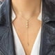 thumbnail image 3 of Collar largo para mujer, delicado collar de oro chapado en oro de 14 k, 3 of 5