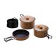 thumbnail image 2 of Juego de cocina para acampar de 3 piezas, ollas y sartenes ligeras para acampar Caqui, 2 of 9