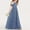 Blue, variant on Girls Bridesmaid Dresses Cold Shoulder A-line Flowy Long Dress Fashion Solid Color Party Pageant Gown for 3-15 Years