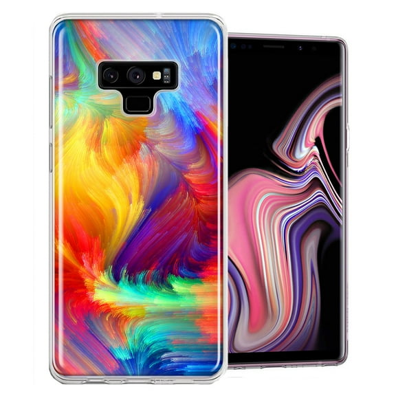 MUNDAZE For Samsung Galaxy Note 9 Feather Paint Design Double Layer Phone Case Cover