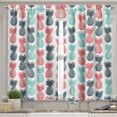 thumbnail image 2 of Ambesonne Tropical Valance & Curtain, Stamped Minimal Backdrop, 55"x30", Turquoise White Coral, 2 of 7