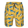 thumbnail image 4 of Yiaed Shark Print Print Men's Swim Trunks with Lining Quick Dry Sports Shorts Beach Shorts Boardshorts-X-Large, 4 of 5