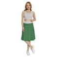 thumbnail image 2 of Women's Emerald Tartan Pattern Vivid Color A-line Printed Skirt Casual Wear, 3XL, Green Black, by Ambesonne, 2 of 6