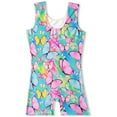 thumbnail image 6 of Zwiiyzr 2-10 Years High Stretch Gymnastics Leotards for Girls with Hair Scrunchie, Unitard Kids Short Tank Biketard Dance Clothes Multicolor, 6 of 8