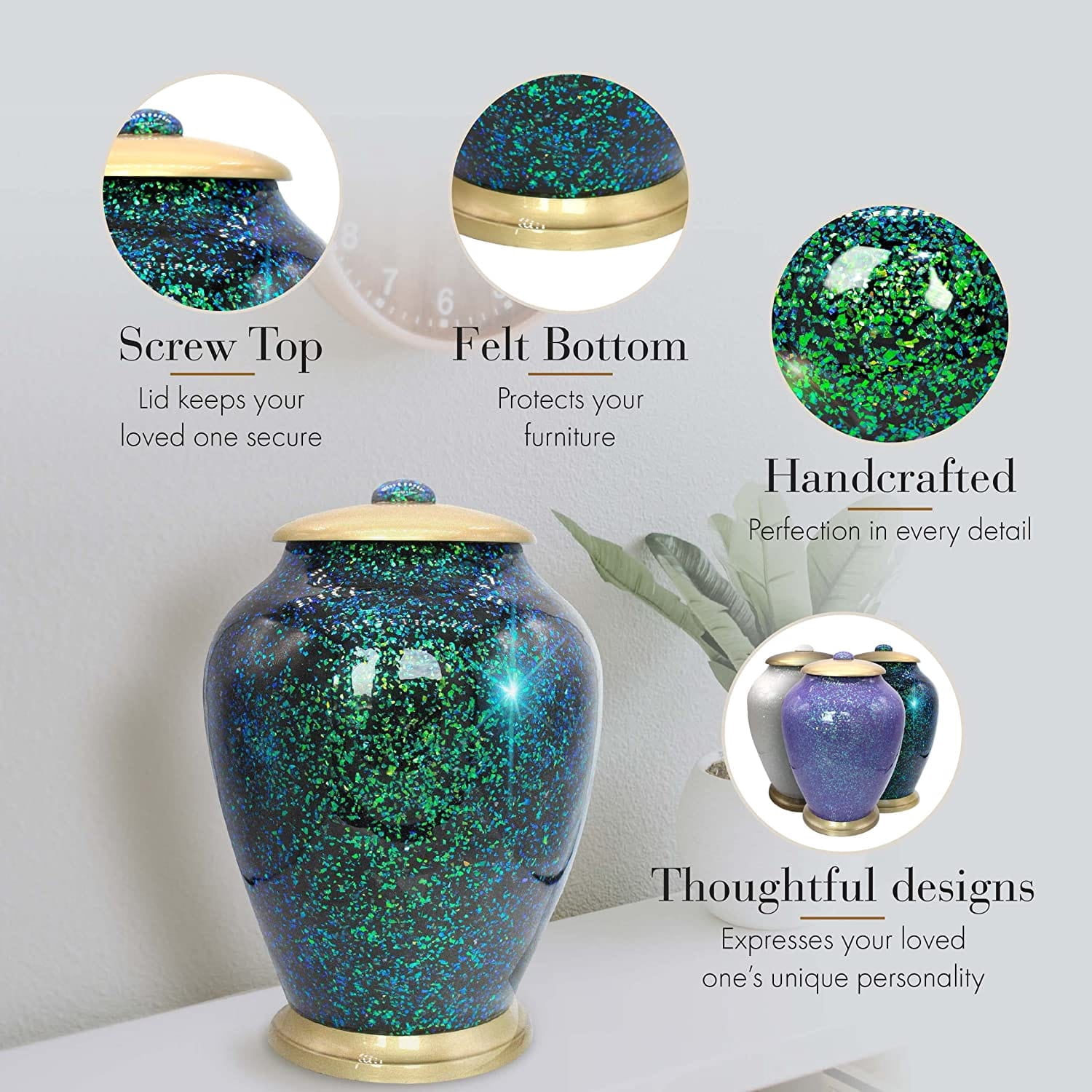 Atlantis Shimmering Light Sparkly Cremation Urns for Human Ashes Adult Urns for Cremation Ashes Urns for Adult Cremation Ashes Urns for Ashes Cremation Urns for Human Ashes Large
