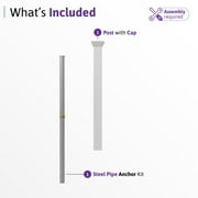 3.5ft Tall (1 Post) Fence Finishing Post for WamBam All American No Dig White Picket Fence, Easy Install Outdoor Fence for Backyard or Patio, Outdoor Fencing, No Dig Fence Panels, ZP19046