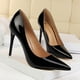 thumbnail image 5 of Zapatos de tacón alto estilo mujer moda simple lacado cuero boca baja puntiagudos sexys para discoteca, 5 of 5