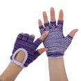 thumbnail image 2 of Unique Bargains Yoga Gloves Non-slip Fingerless Pilates Gloves One Size Purple, 2 of 5